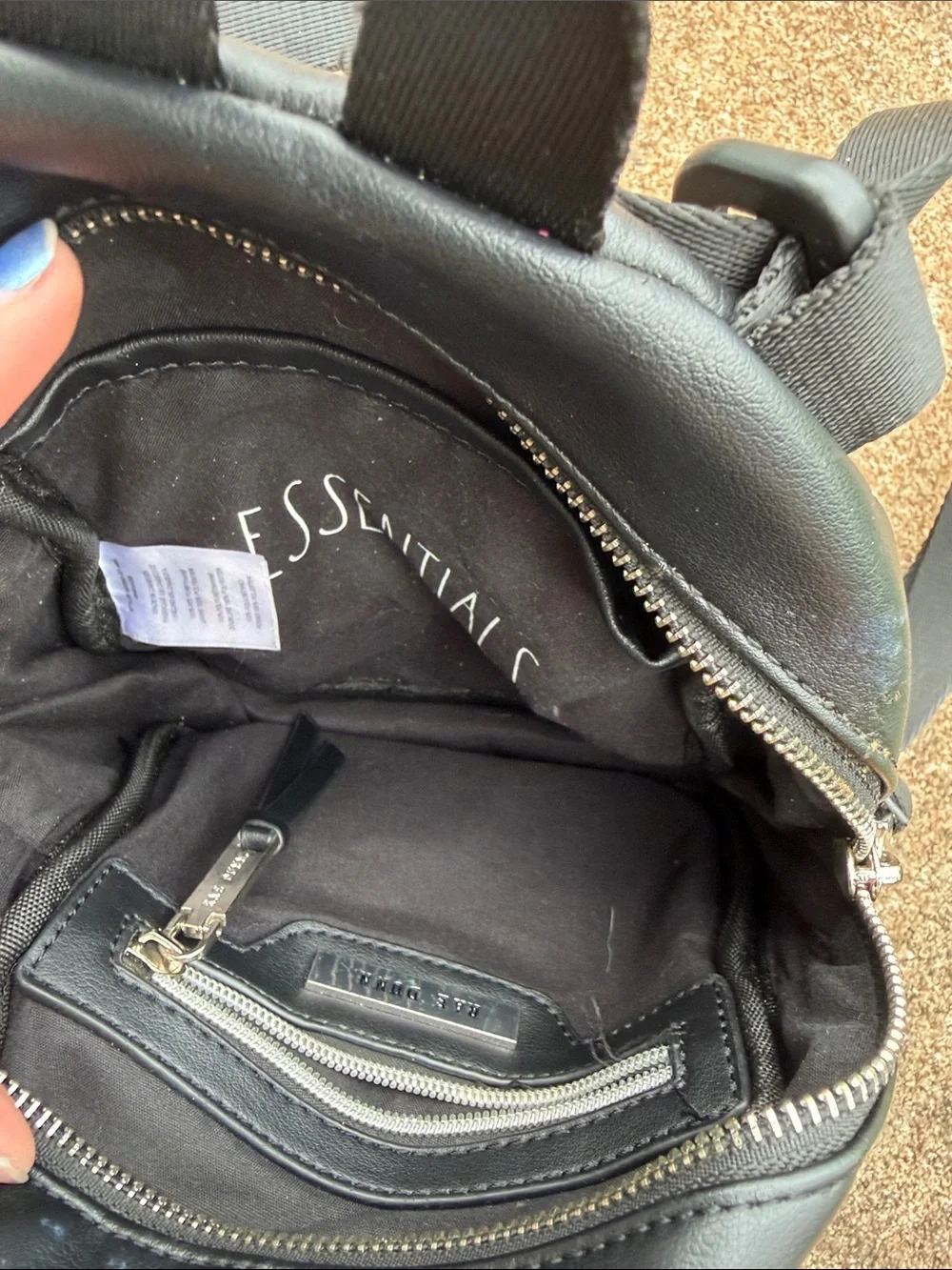 Rae Dunn LOVE Black Mini Backpack Sling Bag.